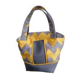 Sac à main en simili cuir et tissu