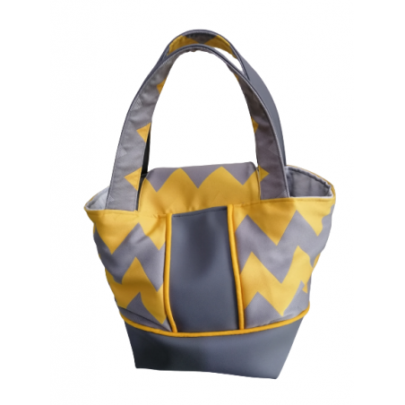 Sac à main en simili cuir et tissu
