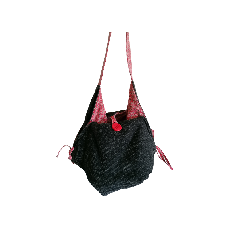 Sac carré d'occaz en tissu, artisanal
