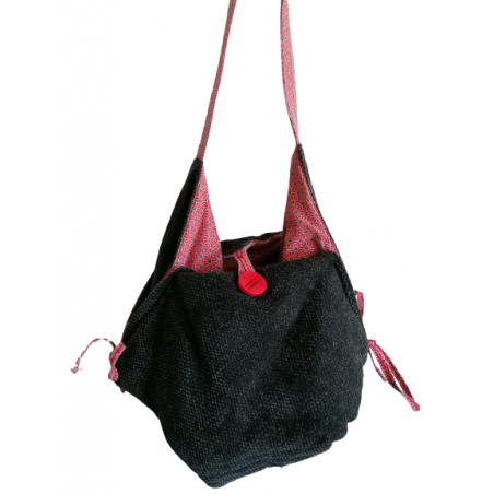Sac carré d'occaz en tissu, artisanal