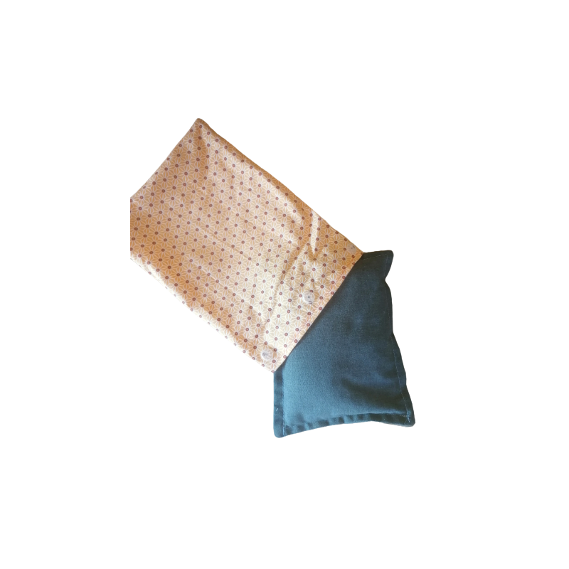 Bouillotte sèche écologique avec sa housse lavable avec des graines de lins