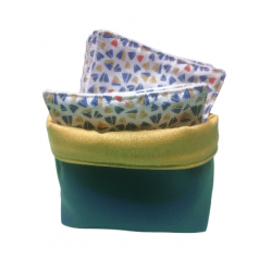 Panière avec 10 lingettes lavables et réutilisables