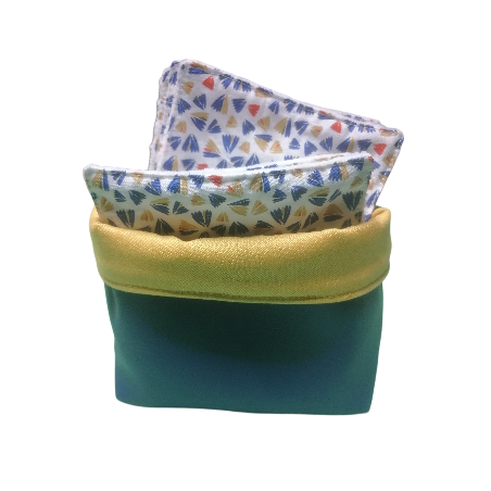 Panière avec 10 lingettes lavables et réutilisables