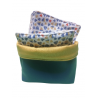 Panière avec 10 lingettes lavables et réutilisables