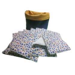 Panière avec 10 lingettes lavables et réutilisables