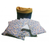 Panière avec 10 lingettes lavables et réutilisables