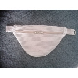 Sac banane en velours côtelé gris