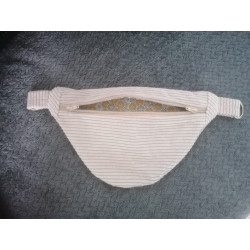 Sac banane en velours côtelé gris