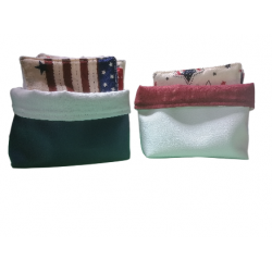 Panière avec 10 lingettes lavables et réutilisables