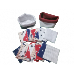 Panière avec 10 lingettes lavables et réutilisables