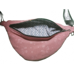 Sac banane en velours côtelé vieux rose