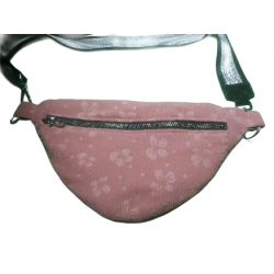 Sac banane en velours côtelé vieux rose